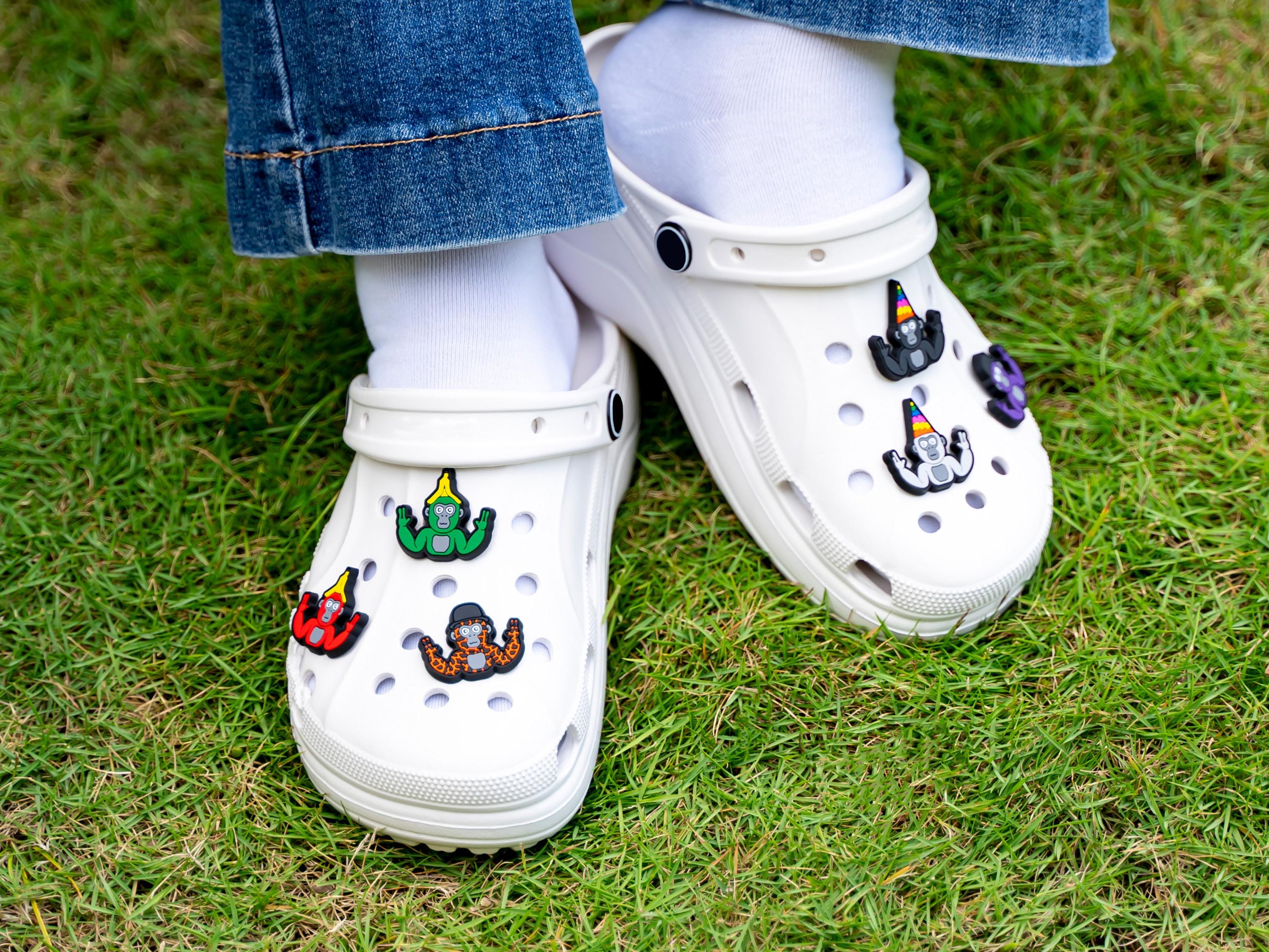 Monkey Shoe Charms Single or 6PCS Set, Gorilla Style Croc Charms