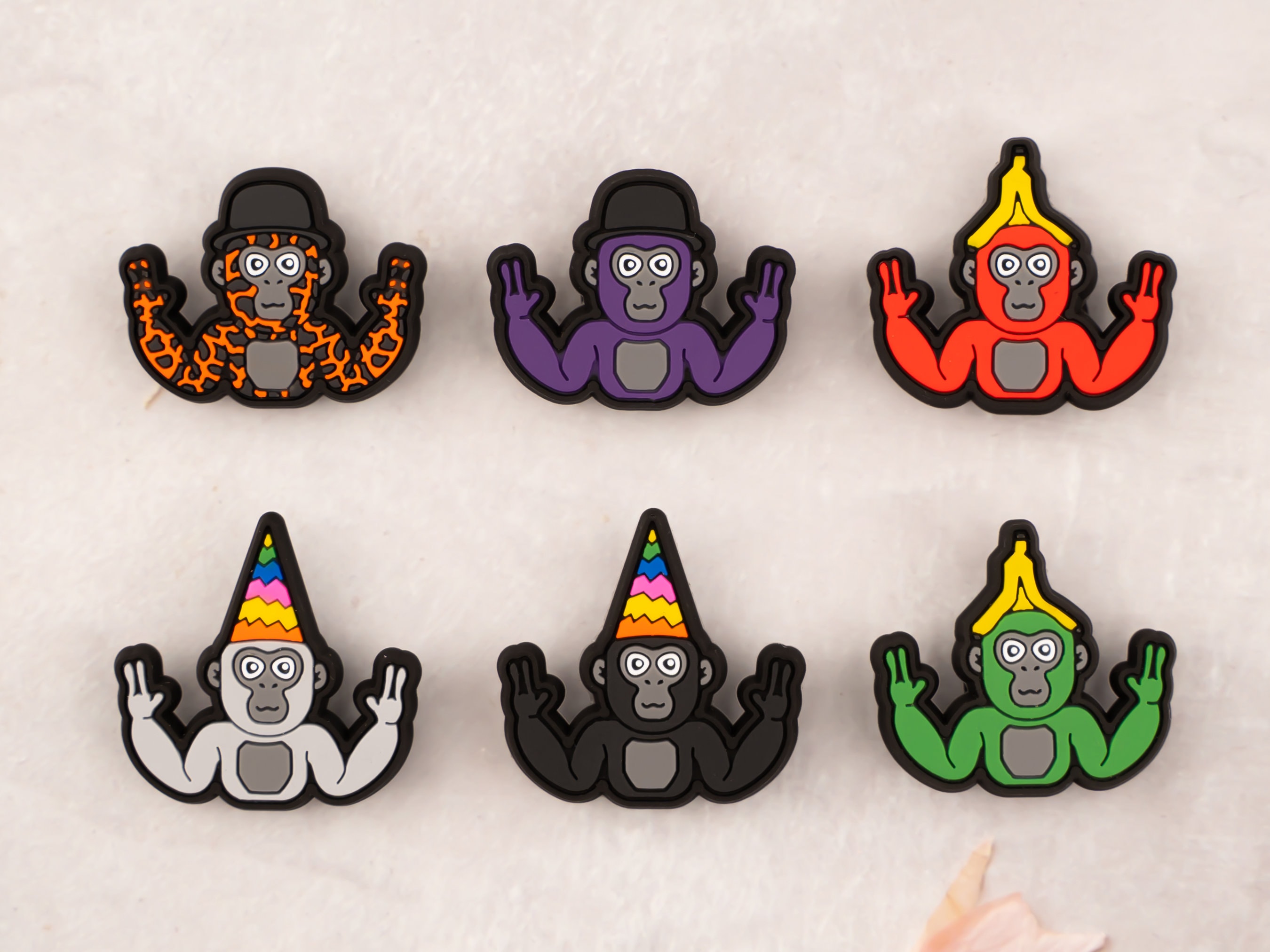 Monkey Shoe Charms Single or 6PCS Set, Gorilla Style Croc Charms