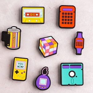 90s Shoe Charms 80s 8PCS Shoes Charms PVC Cute Clog Pins Accessories Party Favors Birthday Gifts Holidays Decoration for Boys Women Girls