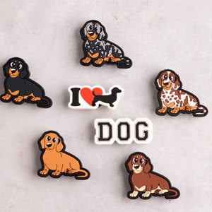 Dachshund Shoe Charms Dog Animals PVC Sausage Dog Clog Pins Accessories Party Favors Birthday Gifts Holidays Decoration for Boys Women Girls