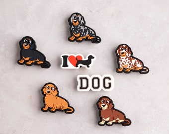 Dachshund Shoe Charms Dog Animals PVC Sausage Dog Clog Pins Accessories Party Favors Birthday Gifts Holidays Decoration for Boys Women Girls