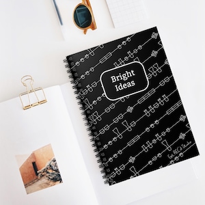 Stage Lighting Plot Print Spiral Notebook - Ruled Line (Dark Mode)