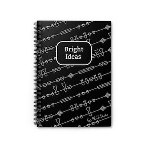 Stage Lighting Plot Print Spiral Notebook - Ruled Line (Dark Mode)