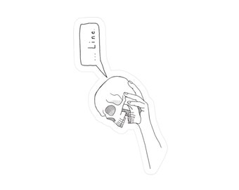 Pegatina de vinilo con diseño de calavera inspirado en Shakespeare - Pobre Yorick