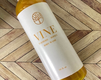 VINE Natural Turmeric and Honey Soap BODY WASH 16oz