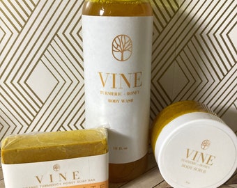 VINE Turmeric + Honey Glow Body Care Glow Gift box