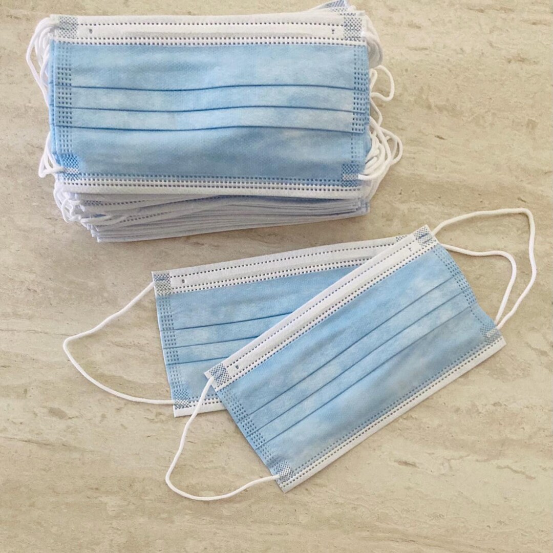 Regular Blue Mask Color Blue Face Mask,blue Face Mask, Blue Adult Mask, 50 Pcs Disposable ...