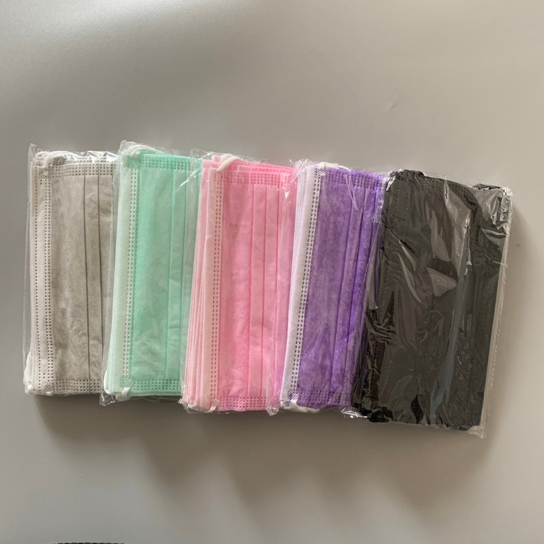 Colorful Kids Face Mask 50 Pcs Disposable Face Mask Children Etsy