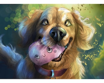 Kartka urodzinowa z golden retrieverem: prezent dla miłośnika psów