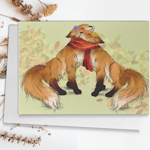 Pack de trois cartes renard, cartes d'anniversaire de fan de renard, carte de renard de la Saint-Valentin, voeux de Noël renard, carte de voeux animal d'hiver, carte de renard roux mignon