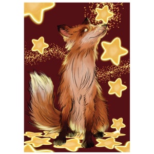Carte de voeux Fox & Star, Vous êtes une star, Carte bravo, Carte de félicitations, En souvenir, Carte d'anniversaire Fox, Désolé pour votre perte