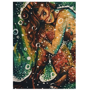 Carte de voeux sirène, sirène Ariel, cadeau sirène de la rivière, créature de la mer, carte d'anniversaire fille, thème sirène, carte d'anniversaire sirène sous-marine