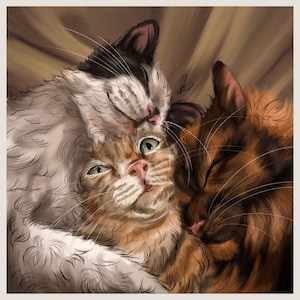 Cat Greeting card, Cat bithday Card, cats cuddling card, Cat Lovers Card, Funny cat, Cat love, Cat Valentines Card, Cat gift for her him