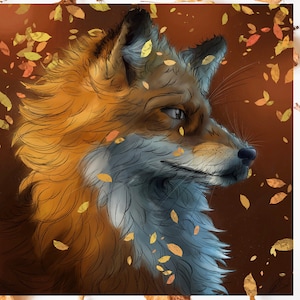 Carte de voeux renard, carte d'anniversaire renard vierge, merci renard, carte de peinture renard, carte de correspondance renard, carte renard à garder, carte renard automne, impression automne