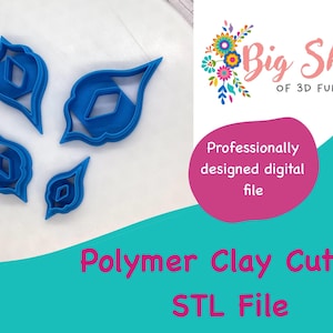 Polymer Clay Cutter, STL File, Moroccan Inspired Dangle Cutter, Digital File, 3d Print File, Clay Tool,