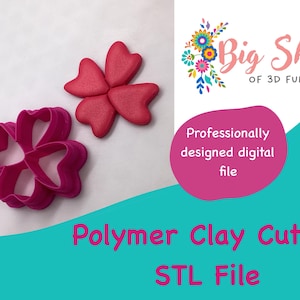Polymer Clay Cutter, STL File, Flower Shape Cutter, Digital File, 3d Print File, Clay Tool,