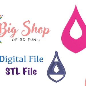 Polymer Clay Cutter, STL File, Tear Drop Cutter, Digital File, 3d Print File, Clay Tool, Unique Cutter, Imprint Cutter