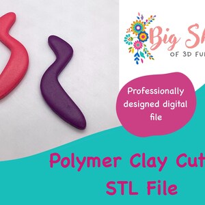 Polymer Clay Cutter, STL File, Organic Shape Clay Cutter, Digital File, 3d Print File, Clay Tool,