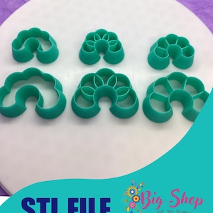 Polymer Clay Cutter, STL File, Arch/ Half Circle Cutter set, Digital File, 3d Print File, Clay Tool,