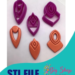 Polymer Clay Cutter, STL File, Art Deco inspired Clay Cutter, Digital File, 3d Print File, Clay Tool,