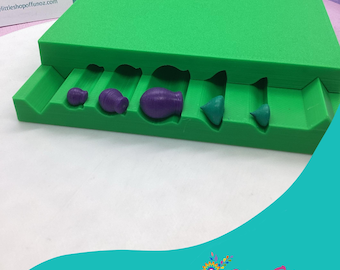 ビーズローラー【楕円】 楕円形ポリマー粘土ビーズローラー STL - 4 つのローラー、10 種類の