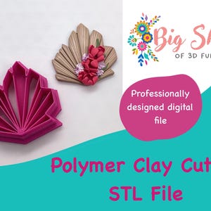Polymer Clay Cutter, STL File, Fern Shape Cutter, Digital File, 3d Print File, Clay Tool,