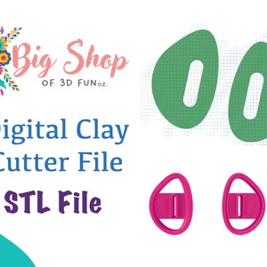 Polymer Clay Cutter, STL File, Organic Drop Cutter, Digital File, 3d Print File, Clay Tool, Unique Cutter, Hollow Cutter