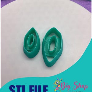 Polymer Clay Cutter, STL File, Organic Shape Clay Cutter, Digital File, 3d Print File, Clay Tool,