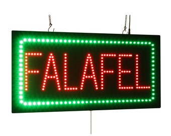 Falafel Sign, TOPKING, Signage, LED, Neon, Open, Store, Window, Shop, Business, Display