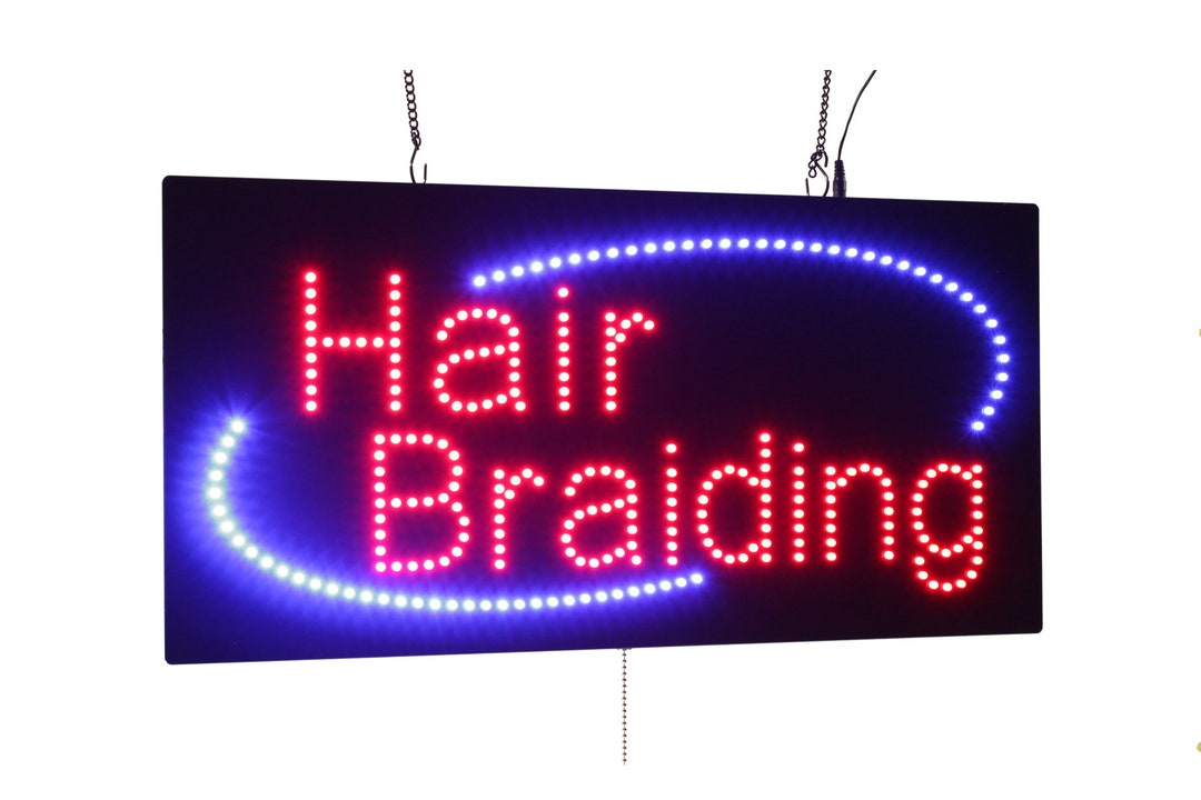 Hair Braiding Sign, TOPKING, Signage, LED, Neon, Open, Store, Window ...