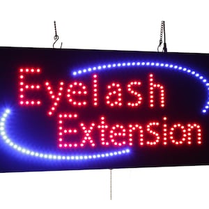 Eyelash Extension Sign, TOPKING, Signage, LED, Neon, Open, Store, Window, Shop, Business, Display, 24"x12" (60cm*30cm)