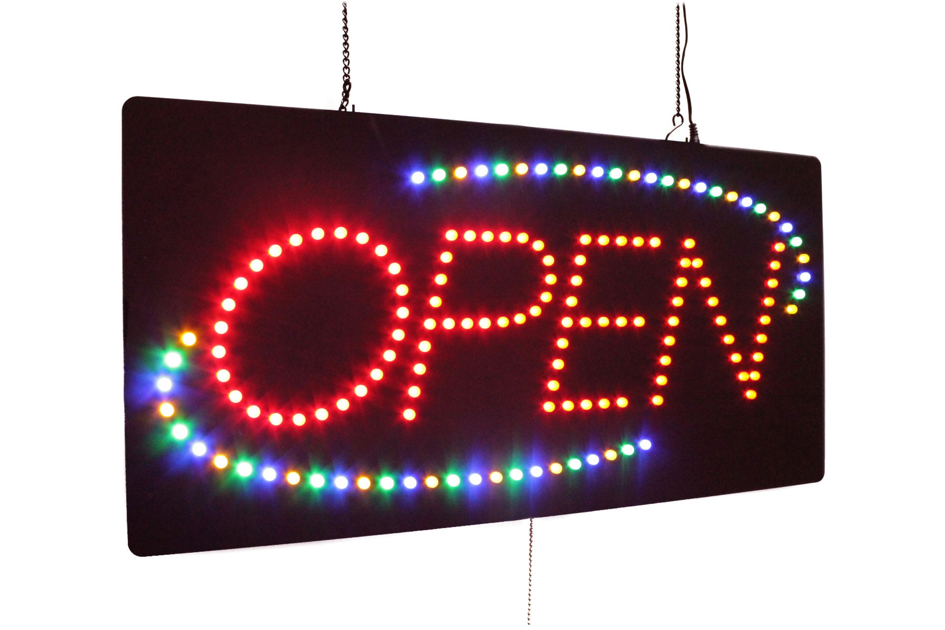 Open 24 With Tri-color Oval Sign LED Neon Store Etsy
