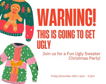 Ugly Sweater Christmas party digital invitation