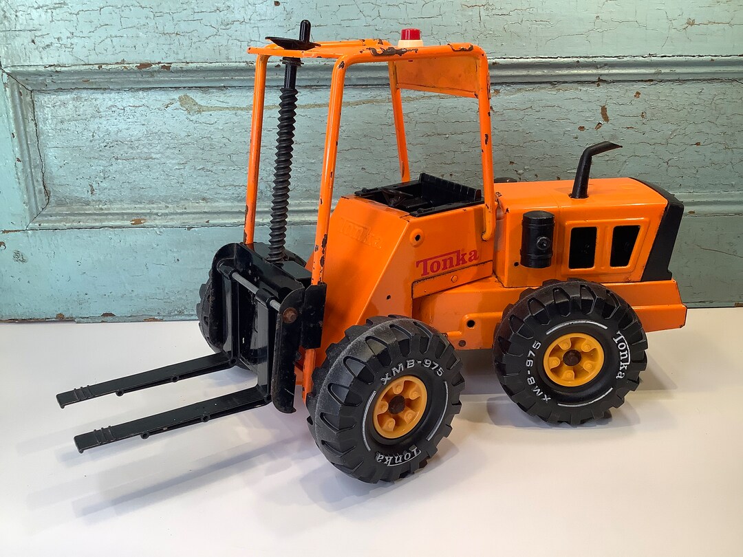Vintage Tonka Orange Fork Lift 70 Etsy