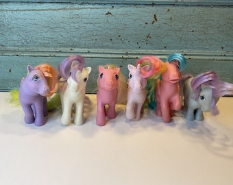 Vintage Hasbro lote de 6 mi pequeño pony 80'