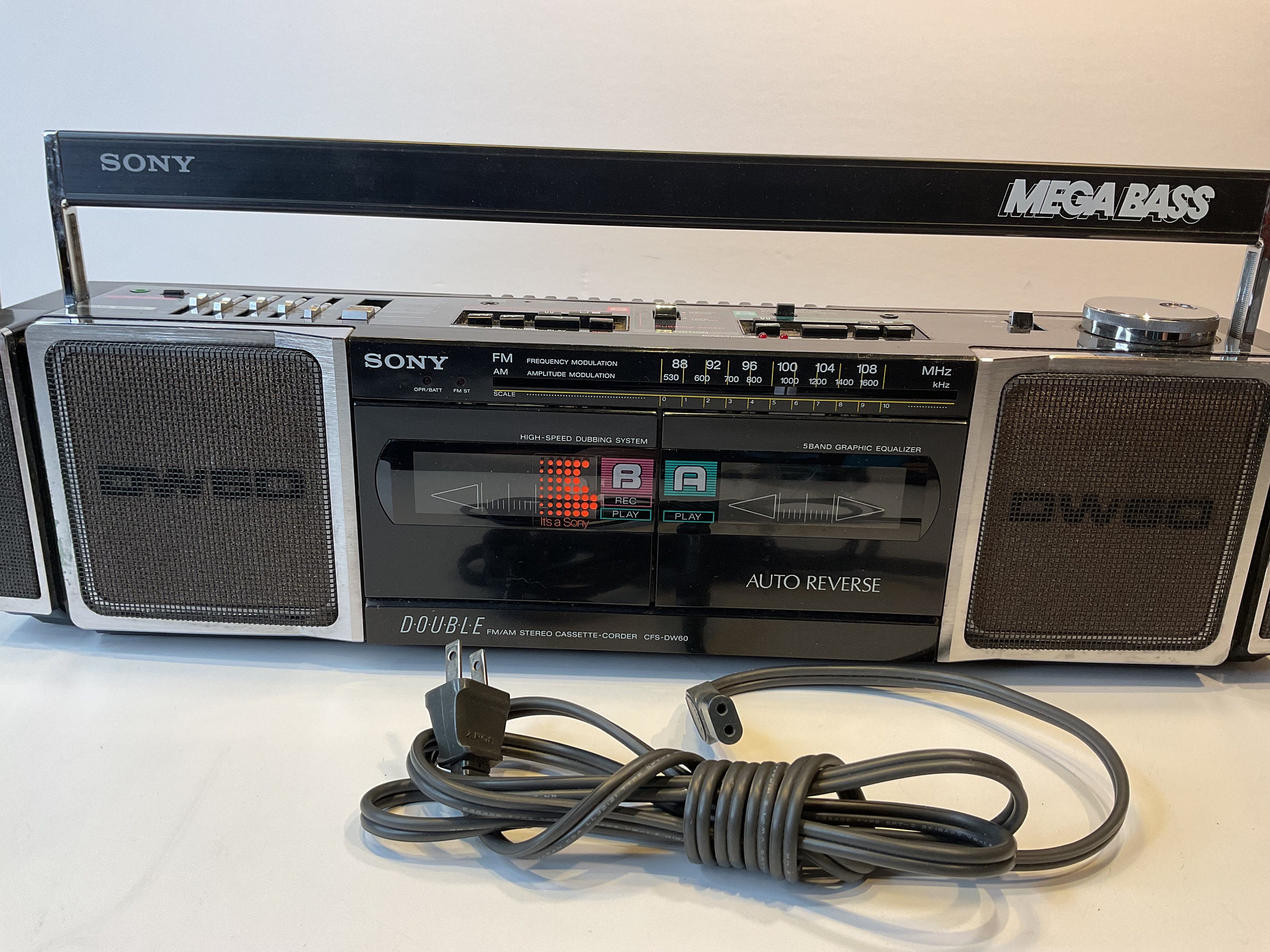 Vintage Sony Mega Bass CFS-DW60 - Etsy