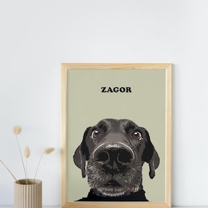 Pet Portrait Custom and Personalized. Pet Dog Wall Art DIGITAL DOWNLOAD to Print on Poster or Canvas for gift. image 4