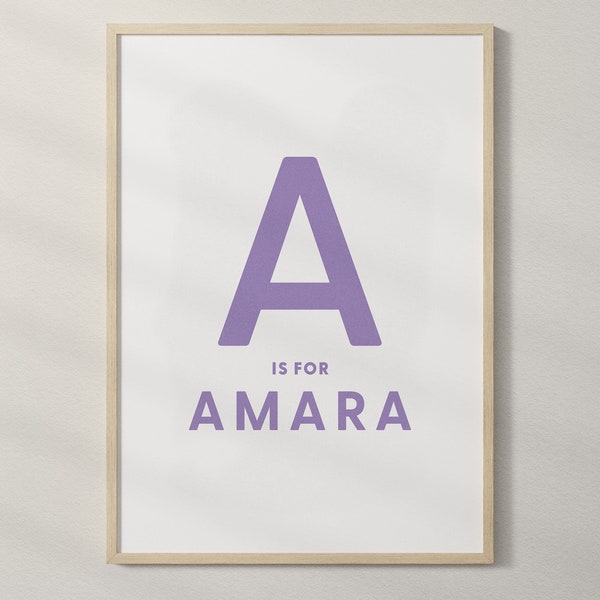 Amara Name Print. Name poster nursery. Baby name poster. Baby name printable. Baby Amara. Nursery wall art. Baby name print for nursery.