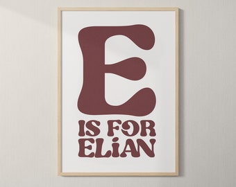 Elian Name Print. Name poster nursery. Baby name poster. Baby name printable. Baby Elian. Nursery wall art. Baby name print for nursery.