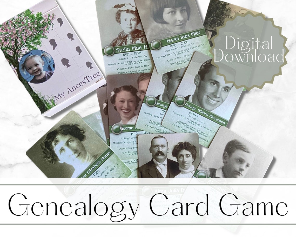 Family History Card Game Creation Instructions and Artwork Etsy