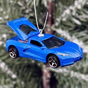 Décoration d'arbre de Noël Corvette C8 (ouvrant le compartiment moteur)