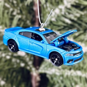 Dodge Charger SRT Hellcat Christmas Tree Ornament (Opening Hood)