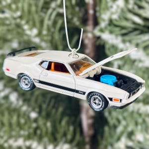 1973 Ford Mustang Mach 1 Christmas Tree Ornament (Opening Hood)