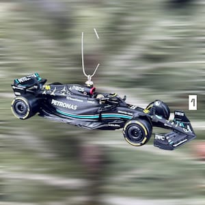 F1 Mercedes Race Car Christmas Tree Ornament (Hamilton & Russell)