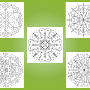 10 Hand Drawn Spring Mandala Coloring Pages, Printable PDF, PNG ...