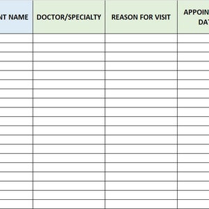 Appointment Tracking Spreadsheet