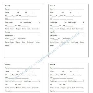 4 Patient Report Sheet for CNAs or Nurses