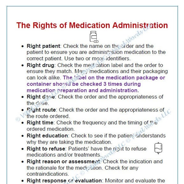 Rights of Medication Administration and Quiz