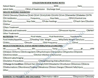 Utilization Review Form for Nurses