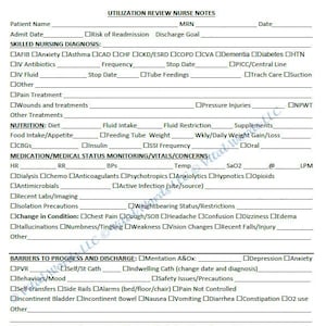 Utilization Review Form for Nurses